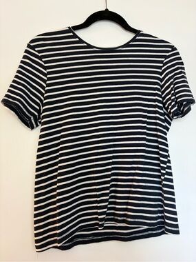 Blue and white striped t shirt